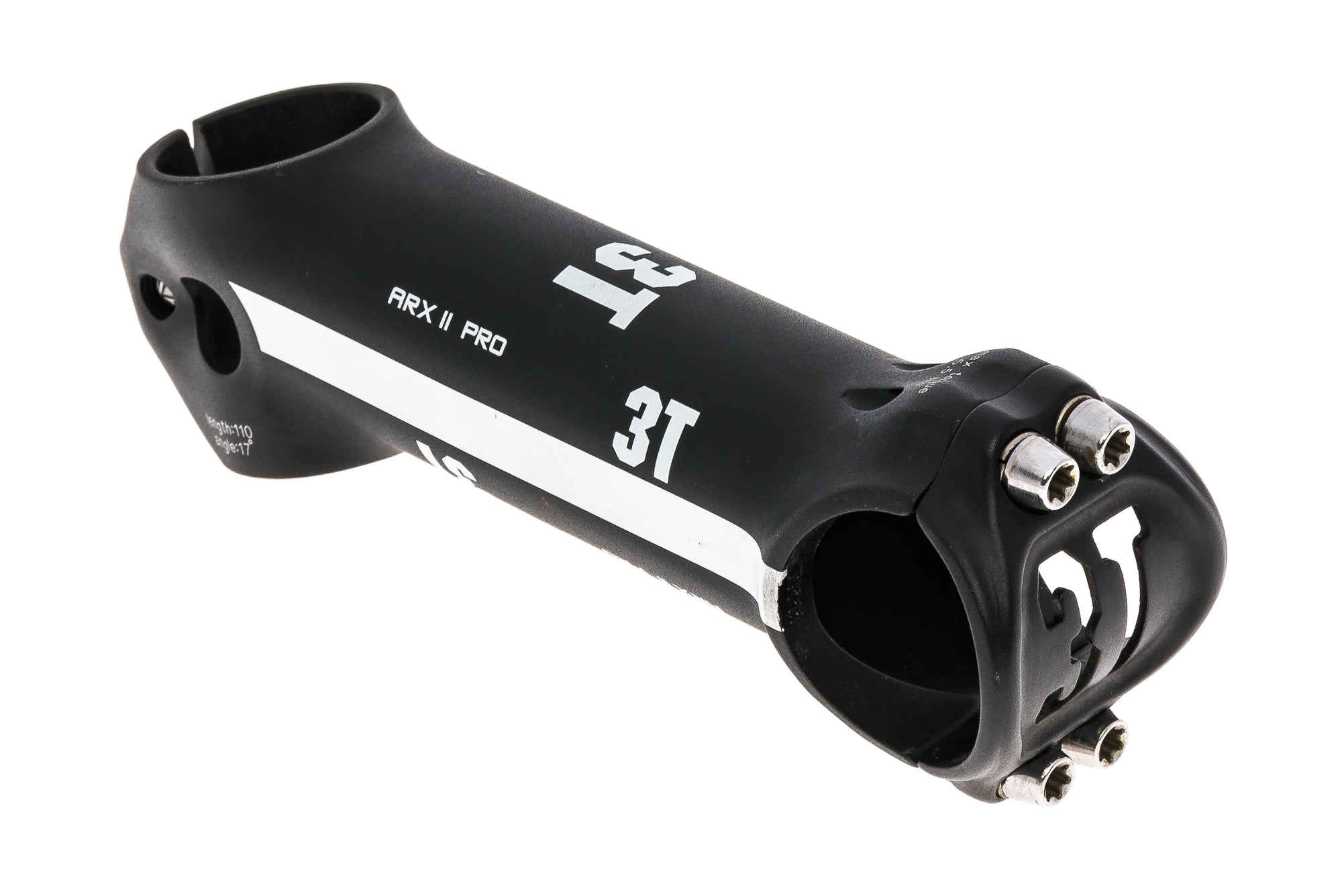 3T ARX II Pro Aluminum Stem 31.8mm Clamp 110mm 17 Degree Black/White