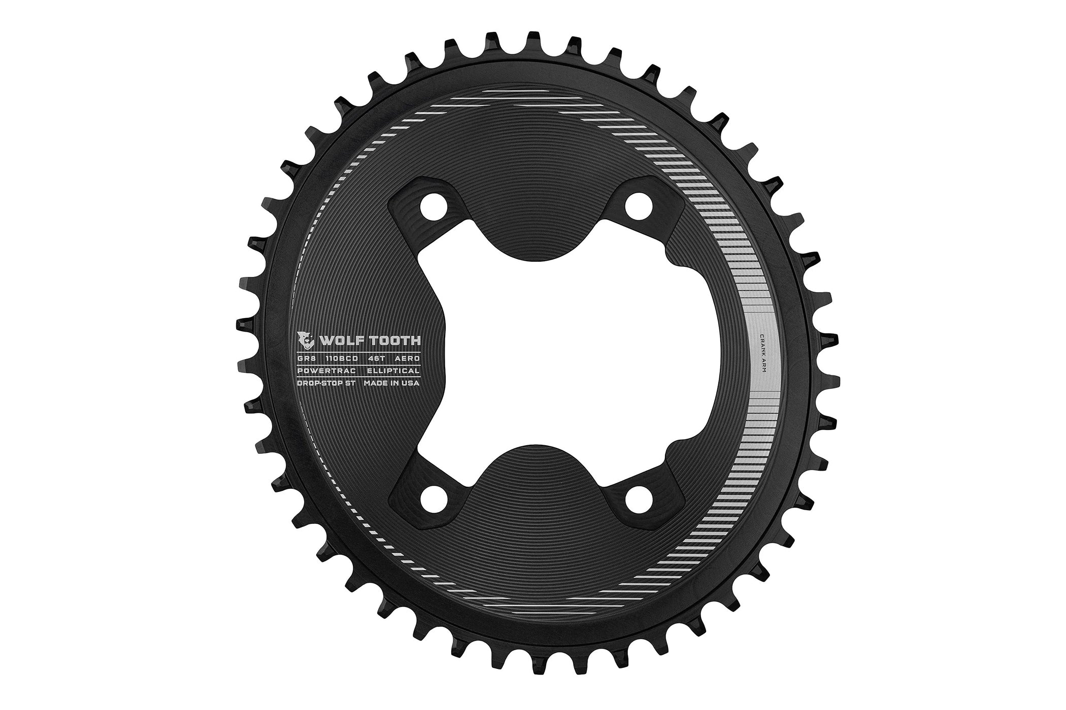 Wolf Tooth Oval Aero Chainrings for Shimano GRX Cranks 110 BCD