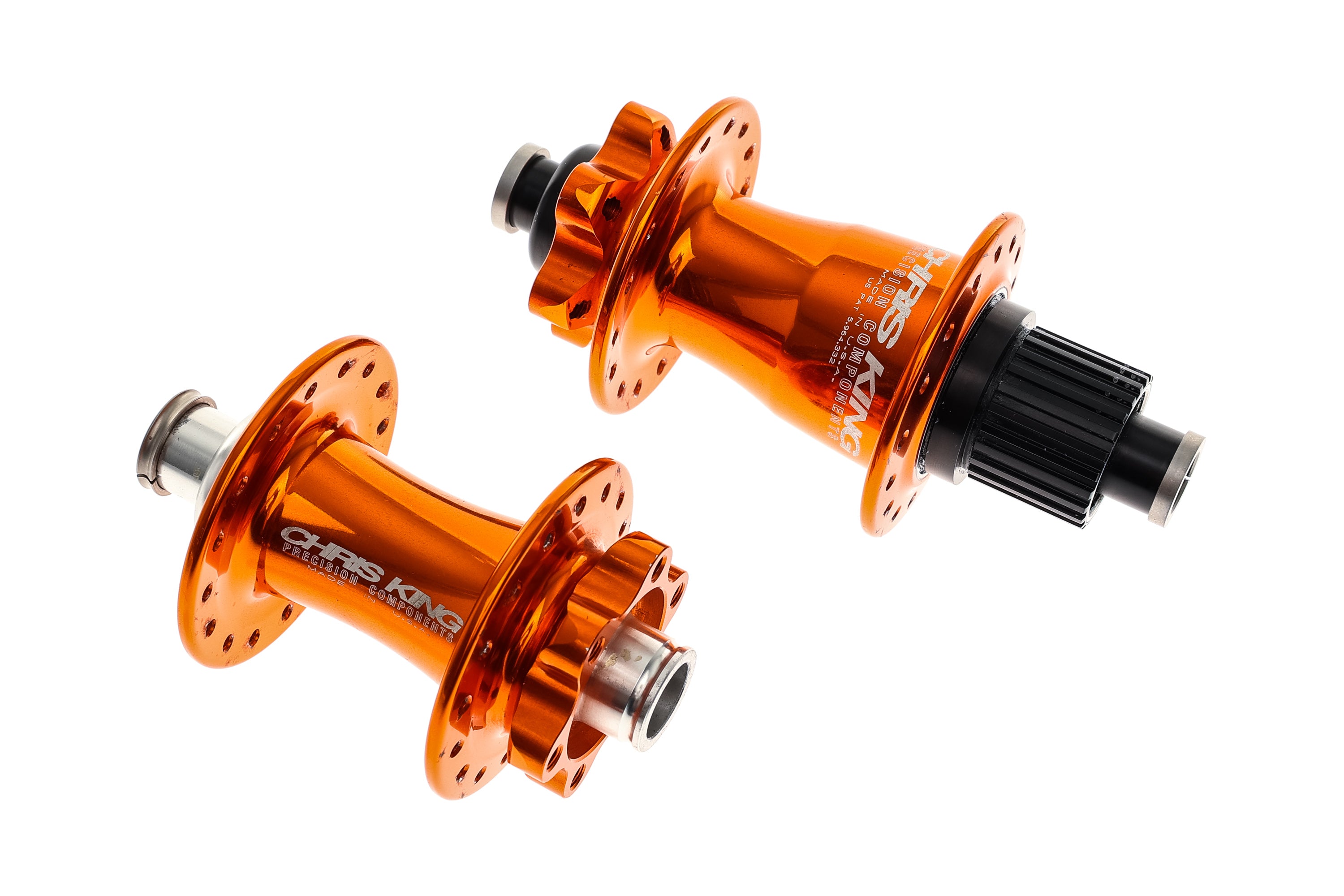 Chris King ISO Hub Set Shimano MicroSpline 12 Speed 15x110mm / 12x148mm 32H  6-Bolt Orange