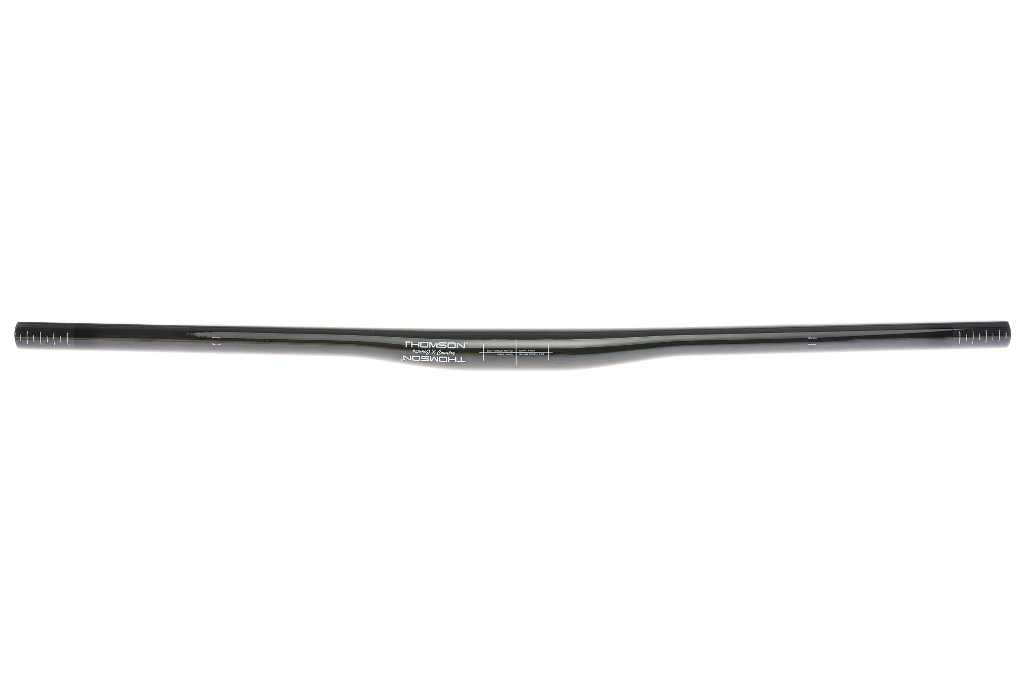 Thomson X Country Flat Handlebar 31.8mm x 730mm Center Rise Carbon Black