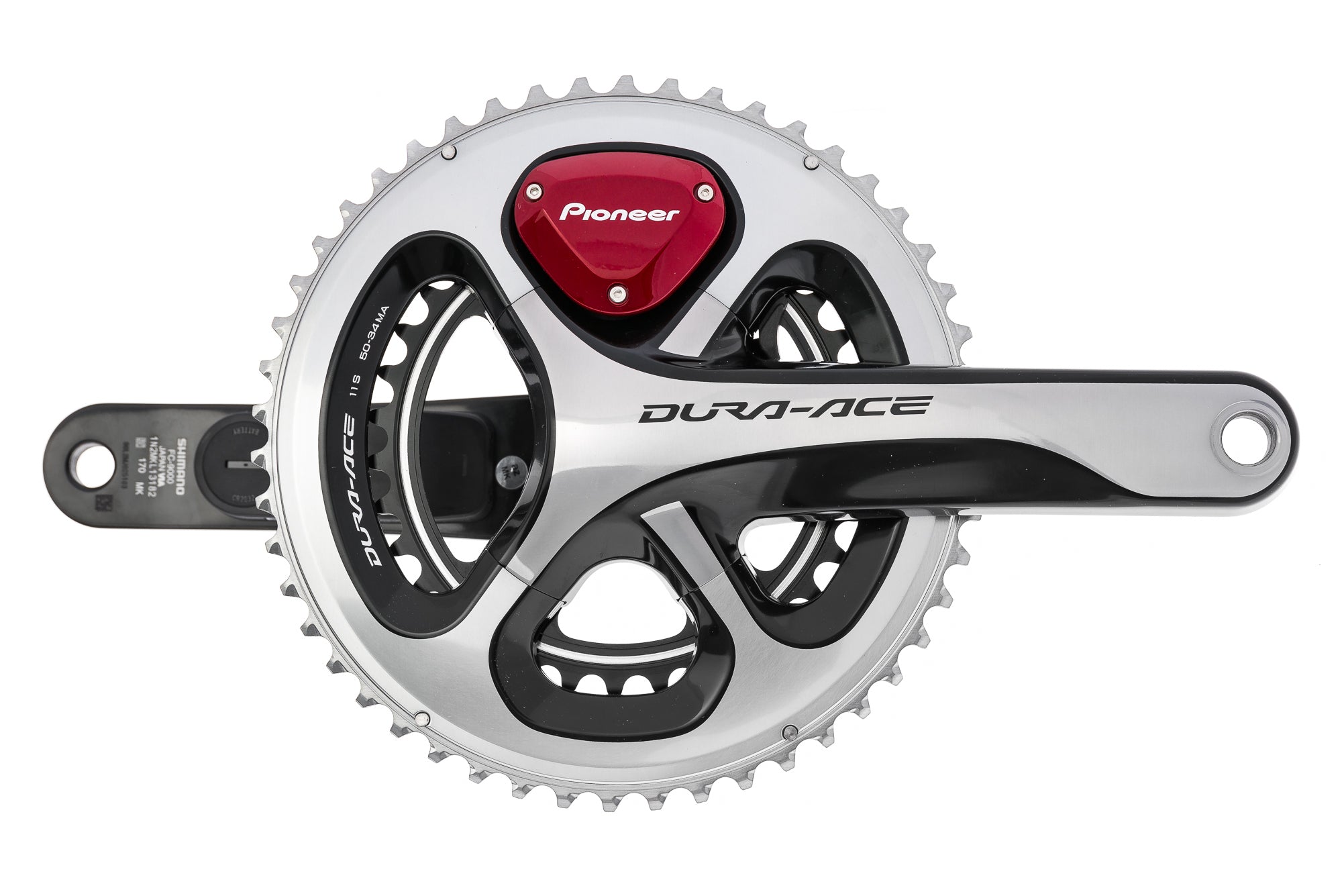 Pioneer Shimano Dura-Ace FC-9000 Dual Leg Power Meter Crank Set 11 Speed  172.5mm 52/36T Hollowtech II 110mm BCD